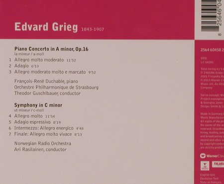 Grieg,Edvard: Klavierkonzert op.16/Sinfonie C-mol, Warner Classics(), EU, 2003 - CD - 94649 - 5,00 Euro