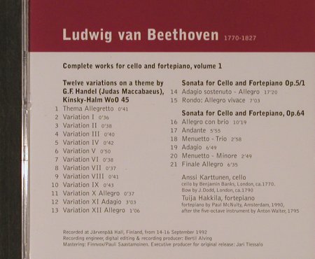 Beethoven,Ludwig van: Complete Works For Cello & Fortepia, Warner Classics, EU, 2003 Typ: CD Best.-Nr.: 94659 Preis: 5,00 Euro