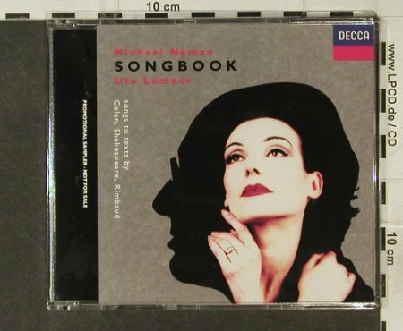 Nyman,Michael: Song Book, Ute Lemper,Promo,3 Tr., Decca, D, 1991 Typ: CD5" Best.-Nr.: 94676 Preis: 5,00 Euro