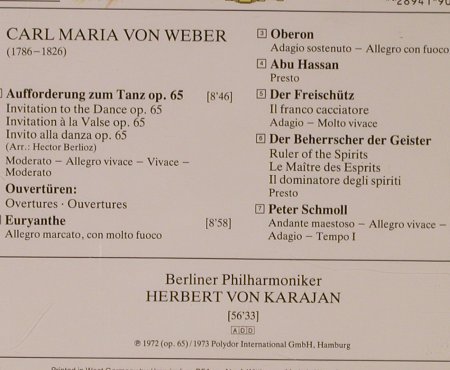 Weber,Carl Maria von: Aufforderung Zum Tanz/Ouvertüren, Deutsche Gramophon(419 070-2), D,  - CD - 94689 - 5,00 Euro