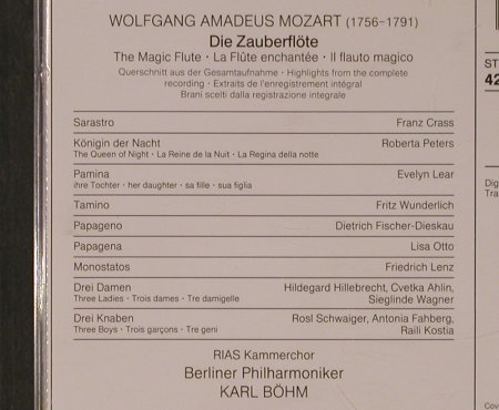 Mozart,Wolfgang Amadeus: Die Zauberflöte-Szenen & Arien, Deutsche Gramophon(429 825-2), D, 1964 - CD - 94691 - 5,00 Euro