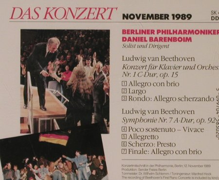 Beethoven,Ludwig van: Das Konzert November 1989, Sony (SK 45 830), NL, 1989 Typ: CD Best.-Nr.: 94720 Preis: 7,50 Euro