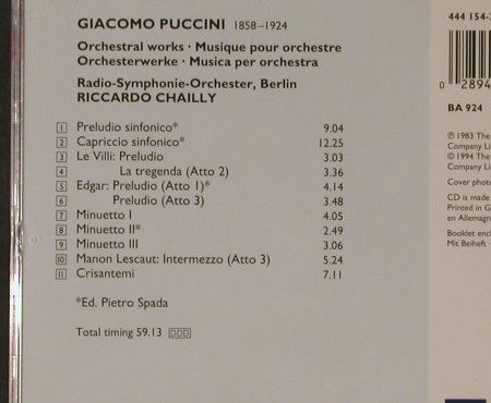 Puccini,Giacomo: Orchesterwerke(83), Decca (444 154-2), D, 1994 Typ: CD Best.-Nr.: 94733 Preis: 7,50 Euro