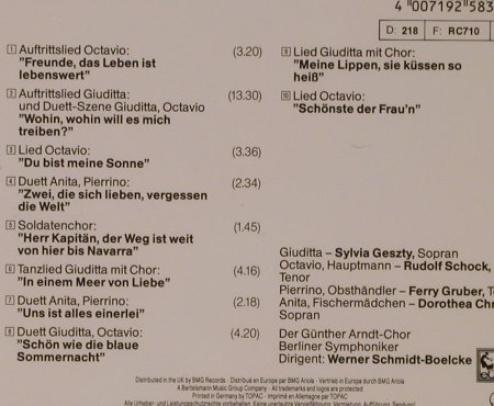 Lehar,Franz: Giuditta-High Lights, Eurodisc (258 374), D Typ: CD Best.-Nr.: 94741 Preis: 10,00 Euro