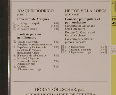 Rodrigo,Rodrigo / H.Villa Lobos: Concerto de Aranjuez/Concerto pour, Deutsche Gramophon (429 232-2), D, 1990 Typ: CD Best.-Nr.: 94760 Preis: 10,00 Euro