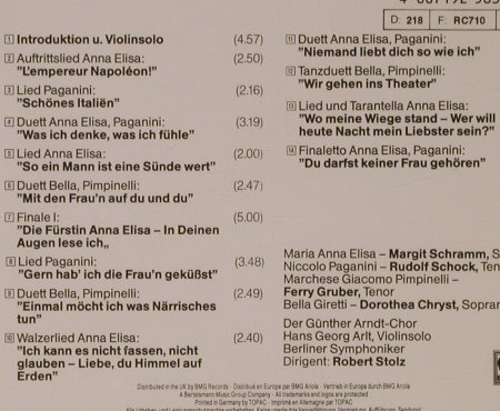 Lehar,Franz: Paganini-High Lights, Eurodisc(258 359), D,  - CD - 94762 - 10,00 Euro