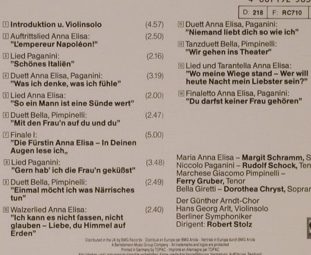 Lehar,Franz: Paganini-High Lights, Eurodisc (258 359), D Typ: CD Best.-Nr.: 94762 Preis: 10,00 Euro
