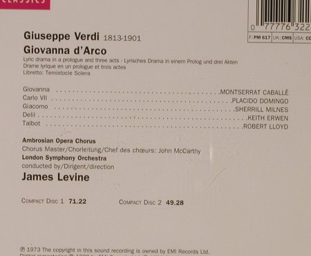 Verdi,Giuseppe: Giovanna D'Arco(73), EMI(7 63226 2), NL, 1998 - 2CD - 94763 - 10,00 Euro