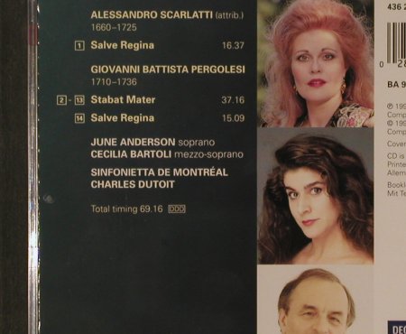 Pergolesi,G.B. / A.Scarlatti: Stabat Mater / Salve Regina, Decca(436 209-2), D, 1993 - CD - 94770 - 12,50 Euro