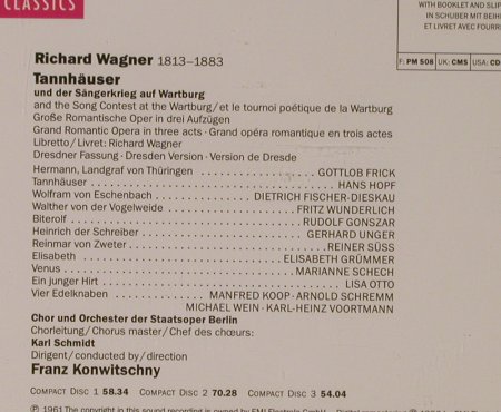 Wagner,Richard: Tannhäuser(61), No Box,No Booklet, EMI(7 63214 2), NL, 1995 - 3CD - 94772 - 12,50 Euro