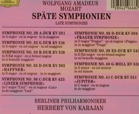 Mozart,Wolfgang Amadeus: Sinfonien Nr.29,32,33,35,36,38-41, Deutsche Gramophon (429 668-2), D Typ: 3CD Best.-Nr.: 94773 Preis: 15,00 Euro