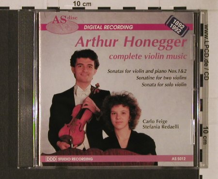 Honegger,Arthur: Complete Violin Music, AS Disc(5012), I, 1990 - CD - 94803 - 10,00 Euro
