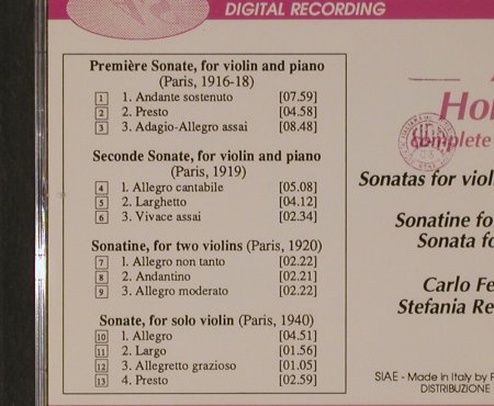 Honegger,Arthur: Complete Violin Music, AS Disc(5012), I, 1990 - CD - 94803 - 10,00 Euro