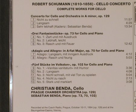 Schumann,Robert: Cello Concerto, FSM (FCD 97 229), D, 1994 Typ: CD Best.-Nr.: 94806 Preis: 10,00 Euro