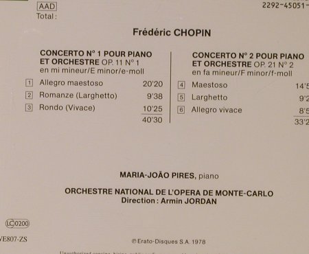 Chopin,Frederic: Klavierkonzerte Nr.1 & 2, Erato, D, 1978 Typ: CD Best.-Nr.: 94815 Preis: 5,00 Euro