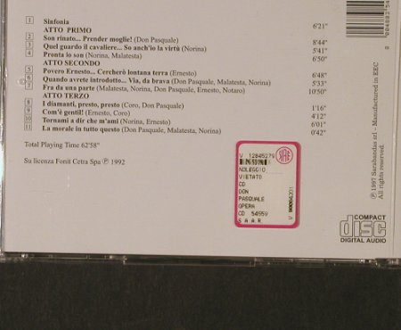 Donizetti,Gaetano: Don Pasquale-Selezione, Opera(54559), I, 1992 - CD - 95319 - 5,00 Euro