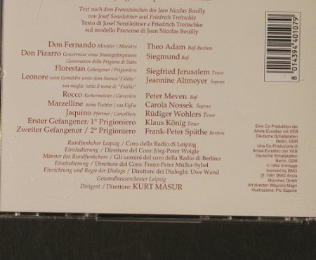 Beethoven,Ludwig van: Fidelio(81), Eurodisc (LRC 0107), D, 1994 Typ: 2CD Best.-Nr.: 95325 Preis: 7,50 Euro