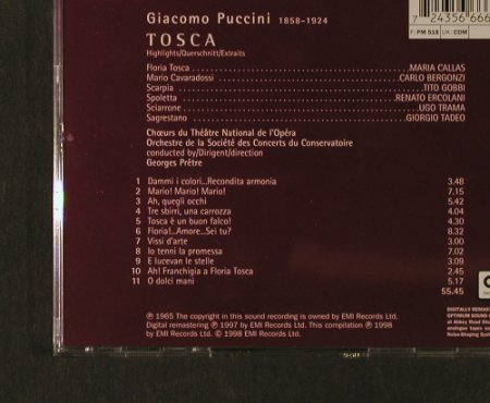 Callas,Maria: Puccini: Tosca-Highlights(65), EMI(5 66666 2), NL, 1998 - CD - 95341 - 10,00 Euro
