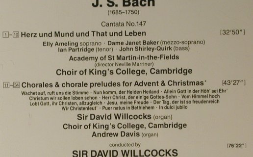 Bach: Cantata 147, EMI (7 63236 2), UK, 1989 Typ: CD Best.-Nr.: 96043 Preis: 5,00 Euro