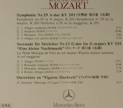 Mozart,Wolfgang Amadeus: Mercedes Selection, Mercedes-Benz (MBJ199109), J Typ: CD Best.-Nr.: 96063 Preis: 7,50 Euro