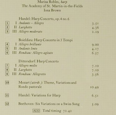 Harp Concertos: Handel,Boieldieu,Dittersdorf, Decca(425 723-2), D, 1990 - CD - 96497 - 7,50 Euro