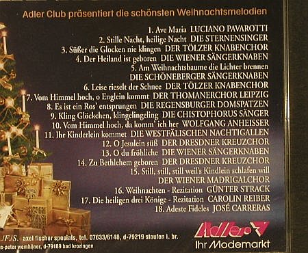 Weihnachten 2000: Adler Club präsent., FS-New, AFS(), D,  - CD - 96503 - 5,00 Euro