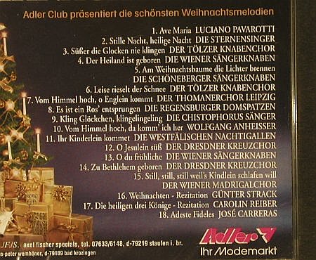 Weihnachten 2000: Adler Club präsent., FS-New, AFS, D Typ: CD Best.-Nr.: 96503 Preis: 5,00 Euro