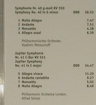 Mozart,Wolfgang Amadeus: Symphonies No.40+41, ZYX(CLS 4085), D, 2001 - CD - 96527 - 5,00 Euro