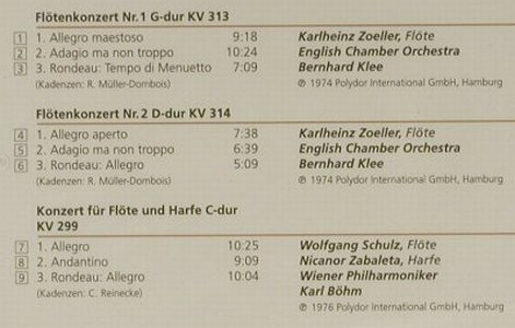 Mozart,Wolfgang Amadeus: Flötenkonzerte, FS-New, Deutsche Grammophon (459 575-2), D, 1976 Typ: CD Best.-Nr.: 97203 Preis: 5,00 Euro