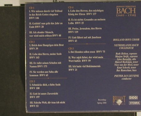 Bach,Johann Sebastian: Kantaten Vol.X, Box, Brilliant Classics (99378), EU, 2000 Typ: 5CD Best.-Nr.: 97416 Preis: 15,00 Euro