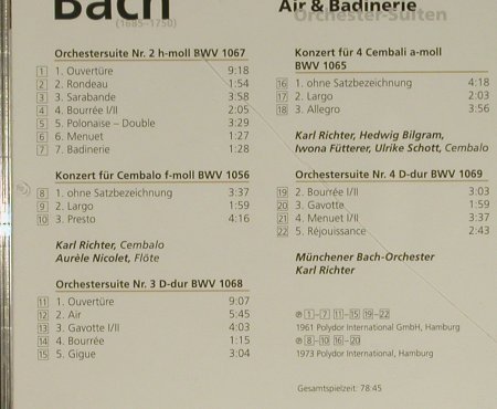 Bach,Johann Sebastian: Air & Badinerie - Orchester-Suiten, Deutsche Grammophon(459 378-2), D,  - CD - 97419 - 7,50 Euro