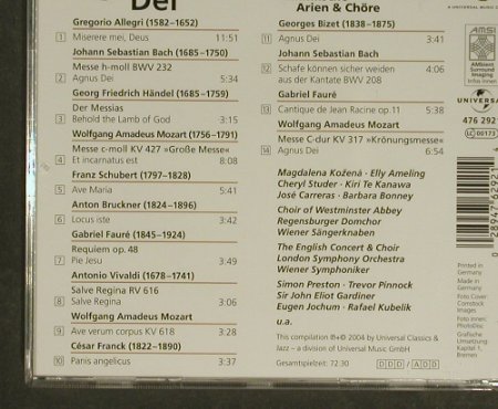 V.A.Agnus Dei: Himmlische Arien & Chöre, 14 Tr., Deutsche Grammophon(476 2921), D, 2004 - CD - 97421 - 5,00 Euro