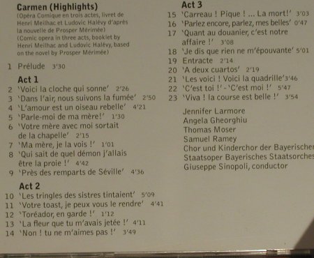 Bizet,Georges: Carmen '96 - Highlights, Apex/Warner, D, 2002 Typ: CD Best.-Nr.: 97598 Preis: 5,00 Euro