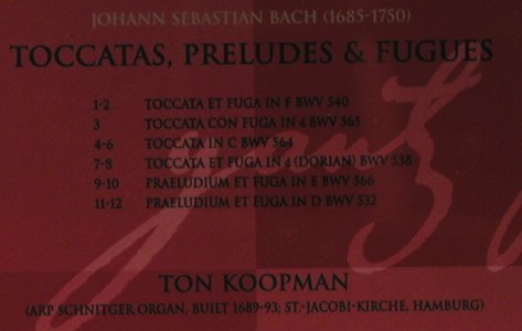 Bach,Johann Sebastian: Toccatas,Preludes&Fugues, Teldec (8573-81127-2), D, 2000 Typ: CD Best.-Nr.: 98089 Preis: 10,00 Euro