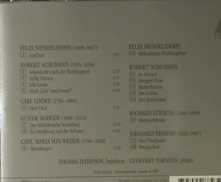 Hampson,Thomas: Lieder, Teldec(4509-98823-2), EU, 1995 - CD - 98092 - 10,00 Euro