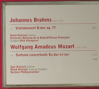 Brahms,Johannes / Violinkonzert: Mozart,W. A. / Sinfonia Conc., EMI (5 74659 2), EU, 2001 Typ: CD Best.-Nr.: 98112 Preis: 10,00 Euro