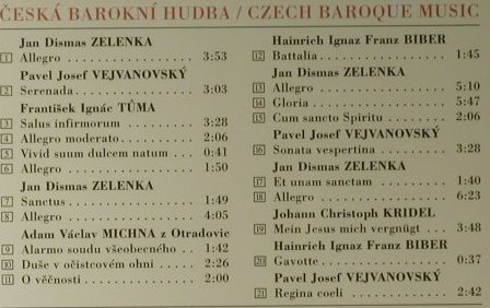 V.A.Czech Baroque Music: Zelenka, Tuma, Michna, Biber..., Matous(MK 0702-2 931), CZ, 1998 - CD - 98140 - 12,50 Euro