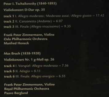 Zimmermann,Frank Peter: Violinkonzerte, FS-New, Sony (SK 93129), D, 2004 Typ: CD Best.-Nr.: 98254 Preis: 7,50 Euro