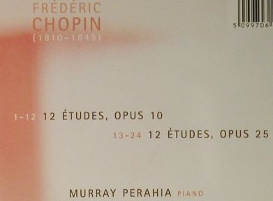 Perahia,Murray: Chopin tudes, Sony (SK 61885), A, 2002 Typ: CD Best.-Nr.: 98256 Preis: 7,50 Euro