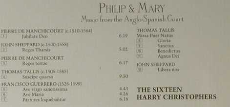 Philip & Mary: Music From The Anglo-Spanish Court, Collins(15252), UK, 1998 - CD - 98291 - 10,00 Euro
