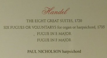 Händel,Georg Friedrich: The Eight Harpischord Suites, Hyperion(CDA66931/2), UK, 1994 - 2CD - 98322 - 17,50 Euro