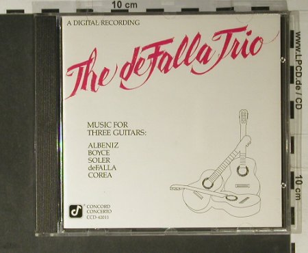DeFalla Trio,The: Music For Three Guitars, Concord(CCD-42011), US, 1986 - CD - 98378 - 12,50 Euro