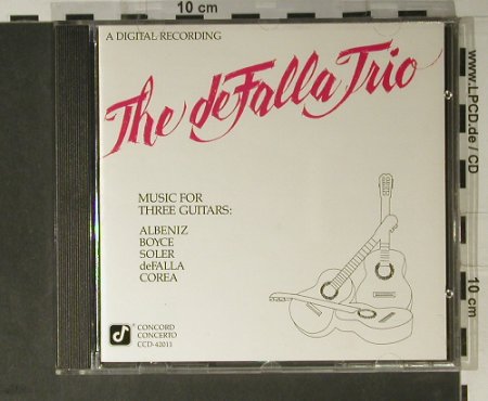 DeFalla Trio,The: Music For Three Guitars, Concord (CCD-42011), US, 1986 Typ: CD Best.-Nr.: 98378 Preis: 12,50 Euro