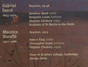 Faur,Gabriel & Durufl,Maurice: Requiem, FS-New, Decca(466 418-2), D, 1999 - CD - 98401 - 7,50 Euro