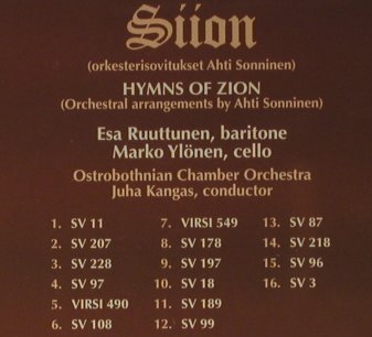 V.A.Siion: Hymns Of Zion, Finlandia, D, 1998 Typ: CD Best.-Nr.: 98468 Preis: 10,00 Euro