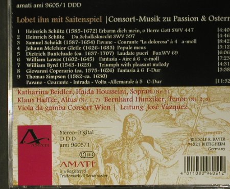 V.A.Lobet Ihn Mit Saitenspiel: Consort-Musik Zu Passion & Ostern, Amati(ami 9605/1), , 1998 - CD - 98470 - 15,00 Euro