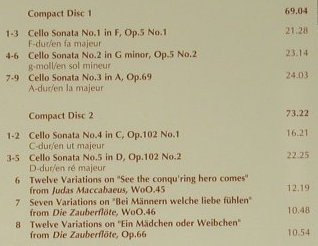 Beethoven,Ludwig van: Cello Sonatas & Variations, EMI, EU, 1999 Typ: 2CD Best.-Nr.: 98568 Preis: 10,00 Euro