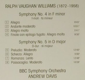 Williams,Vaughan: Symphonies Nos. 4 & 5, Teldec, D, 1993 Typ: CD Best.-Nr.: 98570 Preis: 7,50 Euro