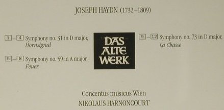 Haydn,Joseph: Symphonies No. 31, 59 & 73, Teldec(), D, 1994 - CD - 98571 - 10,00 Euro
