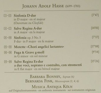 Hasse,Johann Adolf: Salve Regina, Archiv(453 453-2), D, 1997 - CD - 98621 - 12,50 Euro